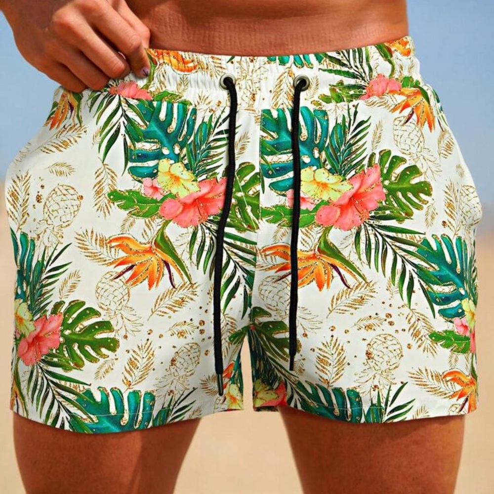 Men Swim Trunks Board Shorts With Compression Liner Swimsuit-Quick Drying Cargo